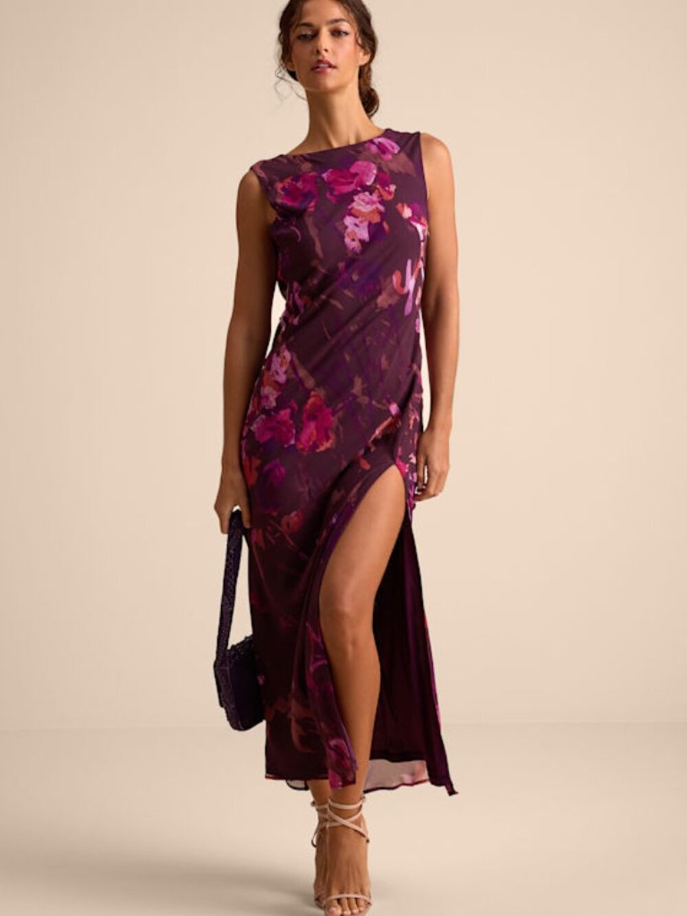 Lulu's Plum Purple Floral Maxi Dress